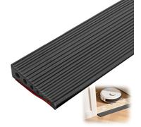 Rampe de seuil de porte, 100 x 10 x 2,5 cm, surface antidérapante, en caoutchouc, pour fauteuil roulant, poussette, déambulateur ou scooter électrique (noir, 2,5)