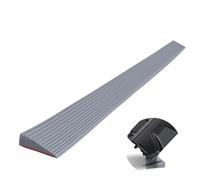 Rampe de seuil de Porte, 100 x 5,5 x 1,6 cm, en PVC, Surface antidérapante, en Caoutchouc, pour Fauteuil Roulant, Poussette, déambulateur ou Scooter électrique (Gris)