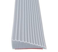 Rampe de seuil de porte, 100 x 5,5 x 1,6 cm, pour seuil de porte, surface antidérapante, en silicone, ouverture de porte pour vélo, fauteuil roulant, nettoyage, robot, garage (gris)