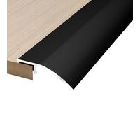 Rampe de seuil de porte en aluminium de 120 cm ou 150 cm de long, profilés de transition rattrapage de niveau de 8 à 12 mm, barre de seuil pour carrelage, moquette(Black,4.5x120cm)