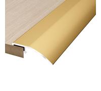Rampe de seuil de porte en aluminium de 120 cm ou 150 cm de long, profilés de transition rattrapage de niveau de 8 à 12 mm, barre de seuil pour carrelage, moquette(Gold,4.5x90cm)