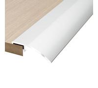 Rampe de seuil de porte en aluminium de 120 cm ou 150 cm de long, profilés de transition rattrapage de niveau de 8 à 12 mm, barre de seuil pour carrelage, moquette(Argent,4.5x90cm)