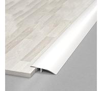 Rampe De Seuil En Aluminium, Bande De Transition En Métal Pour Bois À Carrelage, Barre De Seuil Pour Sol Irrégulier Hauteur 0.8-3.5cm, Rampe D'entrée, Bandes De Garniture De Tapis(White,4.2cm)