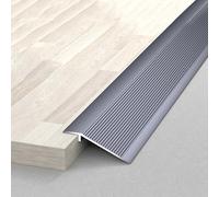 Rampe De Seuil En Aluminium, Bande De Transition En Métal Pour Bois À Carrelage, Barre De Seuil Pour Sol Irrégulier Hauteur 0.8-3.5cm, Rampe D'entrée, Bandes De Garniture De Tapis(IronGray,10cm)