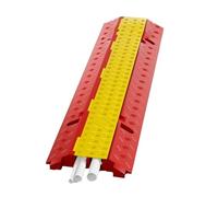 Rampe de Seuil en Caoutchouc avec Rainures, Rampe de Protection de Câble à 2 Canaux, Ralentisseur de Vitesse pour Rallonges de Câbles Électriques(100x25x4cm/39x10x1.6in)