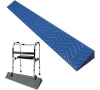 Rampe de seuil et robot balayeur, rampe de seuil flexible découpable, rampe de seuil intérieure en plastique for fauteuil roulant, for portes, allées, salles de bains, scooters électriques(Blue,100*12