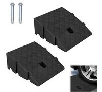 Rampe de trottoir portable pour fauteuil roulant - Rampe d'accès en plastique pour voiture et vélo - Rampe de seuil de porte avec boulons d'extension (27 x 25 x 11 cm)