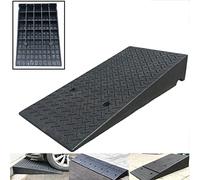 Rampe de trottoir, Rampe de seuil, rampe de bordure, abri en caoutchouc robuste et rampes de seuil, rampes d'entrée avec structure de grille stable, pour entrée de voiture basse/camping-car/camion ( S