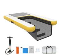 Rampe d'eau gonflable pour chiens, rampe de piscine pour chiens pour quais et lacs, rampe de bateau gonflable pour chiens avec marches antidérapantes, pour chiens jusqu'à 60 kg,Yellow-150X100X10cm
