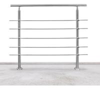 Rampe d'escalier 100cm 5 entretoises acier inoxydable Garde-corps et mains courantes Balustrade de balcon Montage d'escalier Balustrade de balcon Entretien facile Balustrade intérieure et extérieure