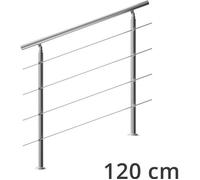Rampe d'escalier 120 cm acier inoxydable 4 traverses main courante balustrade garde-corps aide escalier balcon intérieur extérieur