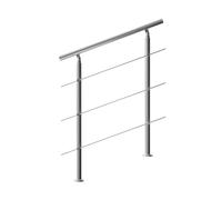 Rampe d'escalier 80/100/120/150/160 cm acier inoxydable main courante balustrade