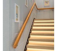 Rampe d'escalier antidérapante en bois - Barre d'appui murale de 3,4 m pour la sécurité des personnes âgées, rampe d'escalier d'intérieur, solution de soutien sans barrière