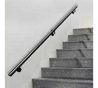 Rampe d'escalier antidérapante noire - Rampe murale pour intérieur/extérieur - Support idéal pour les escaliers, les rampes, les couloirs et les lofts (120 cm)