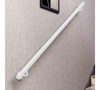 Rampe d'escalier blanche avec kit de fixation murale - Tube de 32 mm de diamètre en fer forgé - Rampes pour escaliers intérieurs et extérieurs - Barre d'appui de sécurité antidérapante(330cm)