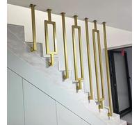 Rampe d'escalier carrée en forme de L en métal doré avec fixation latérale antidérapante pour escaliers intérieurs et extérieurs Main courante durable pour une sécurité accrue