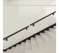Rampe d'escalier carrée industrielle en fer forgé pour une utilisation en extérieur, montage mural pour hôtels et bâtiments commerciaux (longueur : 420 cm)