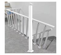Rampe d'escalier carrée moderne en métal pour intérieur/extérieur - Poteaux d'escalier et broches avec vis et pinces plates - Finition blanche parfaite pour les maisons modernes