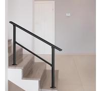 Rampe d'escalier de 1 à 3 marches, rampe de transition réglable avec kit d'installation, piquet de sécurité en métal noir pour loft, villa, couloir, jardin(Height 85cm,100cm/40inch)