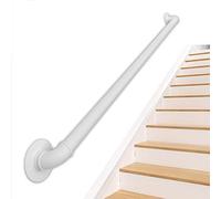 Rampe d'escalier d'extérieur blanche - Garde-corps d'escalier durable avec supports muraux pour un soutien sûr, idéal pour les couloirs et les comptoirs de bar