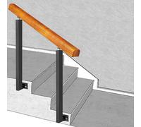 Rampe d'escalier d'extérieur en bois pour marches - Réglable en fer forgé il s'adapte à 1 ou 3 marches de 95 cm et 60 cm pour plus de sécurité et de style