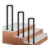 Rampe d'escalier d'extérieur en fer forgé pour marches 1 marche jardin balcon terrasse sécurité ils (35-100 cm)