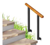 Rampe d'escalier d'extérieur en fer forgé pour marches de jardin et de porche - Barre de support de sécurité pour transitions en 1 à 4 marches - Main courante en métal pour une utilisation extérieure