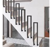 Rampe d'escalier d'extérieur en forme de U pour véranda et couloir - Design élégant - Noir
