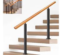 Rampe d'escalier d'extérieur noire - Main courante flexible pour 2 ou 3 marches Idéal pour les escaliers en béton ou en bois Design transitionnel 150,1 cm de longueur 85,1 cm de hauteur