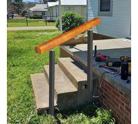 Rampe d'escalier d'extérieur - Rampe réglable en fer forgé pour 1 à 4 marches à monter sur le côté pour escaliers en béton de 95 cm et 110 cm de hauteur, support sûr et élégant