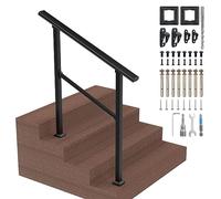 Rampe d'escalier d'extérieur, rampes pour marches extérieures, main courante en métal de 2 à 3 marches avec kit d'installation pour marches extérieures, 91,4 cm