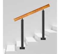 Rampe d'escalier d'extérieur réglable en fer forgé pour 1 à 3 marches à montage latéral de sécurité 81,3 cm de hauteur pour porche il pour une stabilité et un soutien améliorés