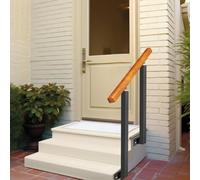 Rampe d'escalier d'extérieur réglable en fer forgé pour 2 à 3 marches - Montage latéral pour escaliers en béton et en bois, sécurité de porche avant (hauteur 85 cm)