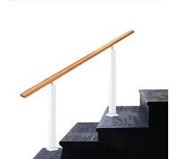 Rampe d'escalier d'extérieur réglable en fonte et bois massif pour 1 à 4 marches Parfait pour les personnes âgées Convient aux escaliers en béton/bois Blanc