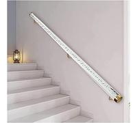 Rampe d'escalier d'intérieur en acrylique transparent avec supports dorés, barre d'appui murale pour couloirs, installation facile, garde-corps sans barrière pour un accès sûr