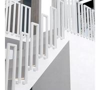 Rampe d'escalier d'intérieur en forme de U - Barre d'appui décorative en métal antidérapante pour villa et jardin (blanc, 2,7 m)