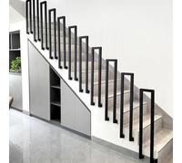 Rampe d'escalier d'intérieur en forme de U - Barre d'appui décorative en métal antidérapante pour villa, loft, jardin (noir 7)