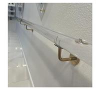 Rampe d'escalier en acrylique transparent antidérapant personnalisable, 1 pièce, 2 à 20 pieds, for usage intérieur et extérieur(Golden Brackets,200cm)