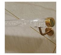 Rampe d'escalier en acrylique transparent, longueur personnalisée, 1 pièce, montage mural antidérapant, for intérieur et extérieur (1,6 à 20 pieds)(Gold Bracket,220cm(7.2ft))