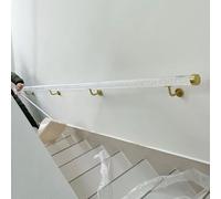 Rampe d'escalier en acrylique transparent pour intérieur/extérieur - Support mural facile à monter - Finition dorée - Design moderne pour plus de sécurité et de style