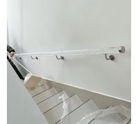 Rampe d'escalier en acrylique transparent - Rail de support intérieur/extérieur avec connecteurs, design mural facile à prendre en main - Finition argentée élégante pour plus de sécurité et de style