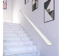 Rampe d'escalier en bois avec supports métalliques - Matériel de montage complet pour mur et escalier intérieur - Barre de support élégante pour couloirs