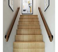 Rampe d'escalier en bois de qualité supérieure pour rampe de sécurité intérieure avec supports muraux - Garde-corps robuste de 2 m pour copropriété, loft, villa, couloir et jardin