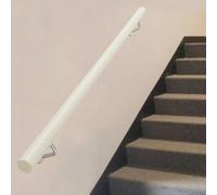 Rampe d'escalier en bois massif blanc 210 cm moderne d'intérieur et d'extérieur avec plusieurs options de longueur pour une mise à niveau élégante des escaliers