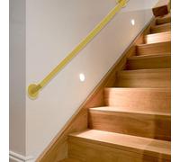 Rampe d'escalier en fer doré pour utilisation intérieure et extérieure - Rampe murale de style industriel pour loft, porche ou terrasse - Rail de balustres robuste de 5,8 m