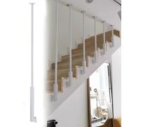 Rampe d'escalier en Fer forgé pour marches intérieures, balustres d'escalier intérieurs Modernes, séparateur de pièce décoratif, Remplacement de Poteau d'escalier Domestique avec vis (Blanc,