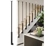 Rampe d'escalier en Fer forgé pour marches intérieures, balustres d'escalier intérieurs Modernes, séparateur de pièce décoratif, Remplacement de Poteau d'escalier Domestique avec vis (Noir,