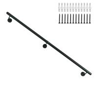 Rampe d'escalier en fer forgé, rampe de sécurité pour escaliers extérieurs et intérieurs, rampe d'escalier antidérapante, kit d'installation de tige de support de rampe murale, noir(30cm)