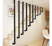 Rampe d'escalier en forme de L noire 60 cm en fer forgé pour couloir, barre de soutien élégante pour escaliers, installation facile
