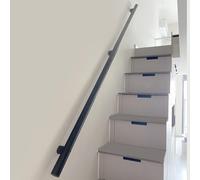 Rampe d'escalier en métal noir de 9,2,4 m antidérapante pour utilisation en intérieur/extérieur, support mural pour personnes âgées et enfants, solution de sécurité durable pour marches d'escalier